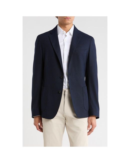 Boss Blue Solid Sport Coat for men