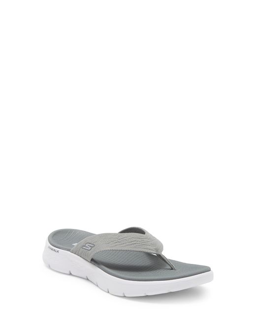Skechers Go Walk® Flex Flip Flop Sandal in White | Lyst