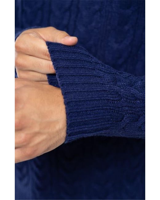 Xray Jeans Blue Cable Knit Turtleneck Sweater for men