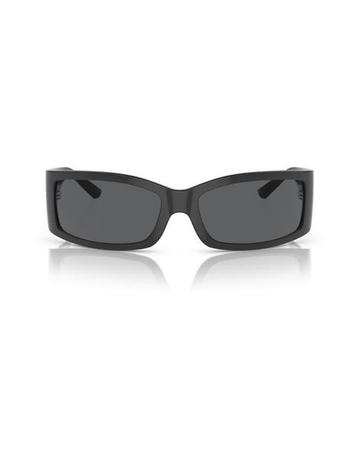 Dolce & Gabbana Gray 61Mm Polarized Rectangular Sunglasses