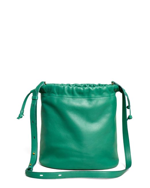 Madewell Green Piazza Leather Bucket Bag