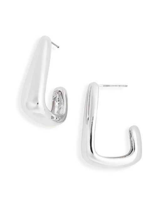 Leith Metallic Angular Hoop Earrings