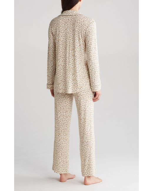 Nordstrom Natural Tranquility Long Sleeve Shirt & Pants Two-piece Pajama Set