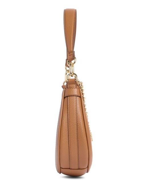 Nanette Lepore Brown Pebble Crescent Baguette Shoulder Bag
