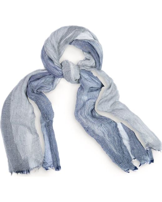 Saachi Blue Stripe Print Scarf