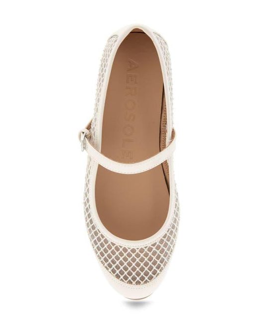 Aerosoles White Baylee Mesh Mary Jane Flat
