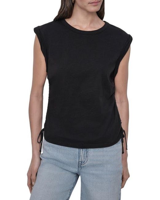 DKNY Black Ruched Knit Top