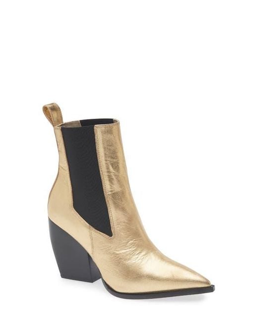 AllSaints Brown Ria Metallic Chelsea Boot