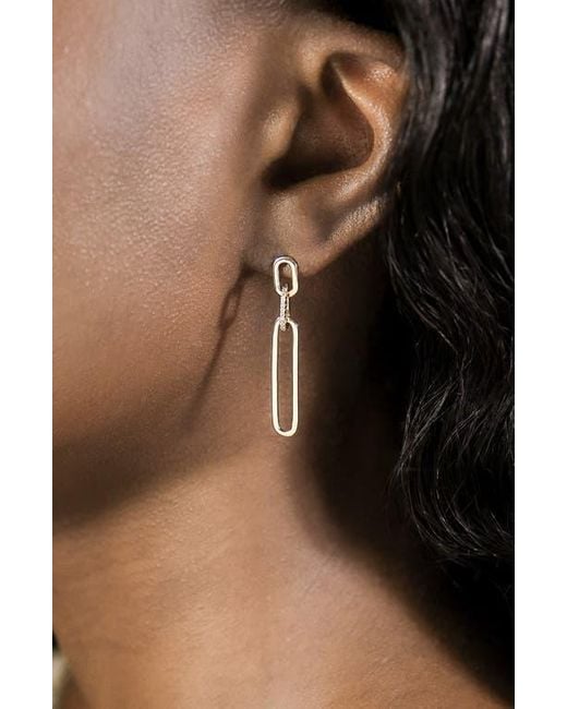 Sterling Forever White Chelle Cubic Zirconia Mix Link Drop Earrings