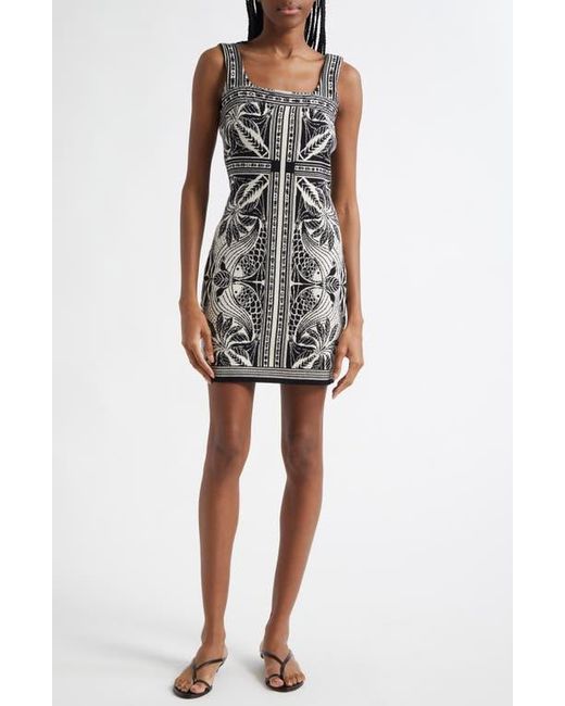 FARM Rio Scarf Print Jacquard Sleeveless Dress in Black | Lyst