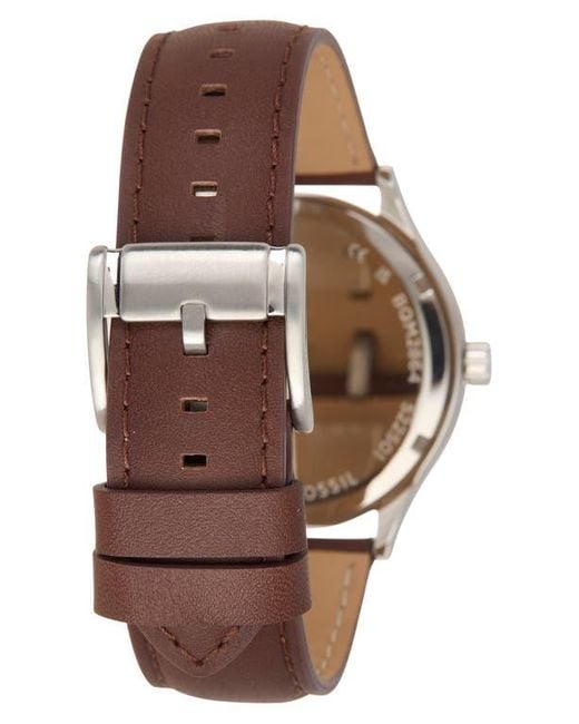 Fossil Green Fenmore Three-Hand Quartz Leather Strap Watch, 44Mm for men