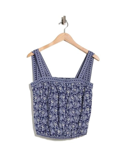 Max Studio Blue Tie Strap Bubble Top