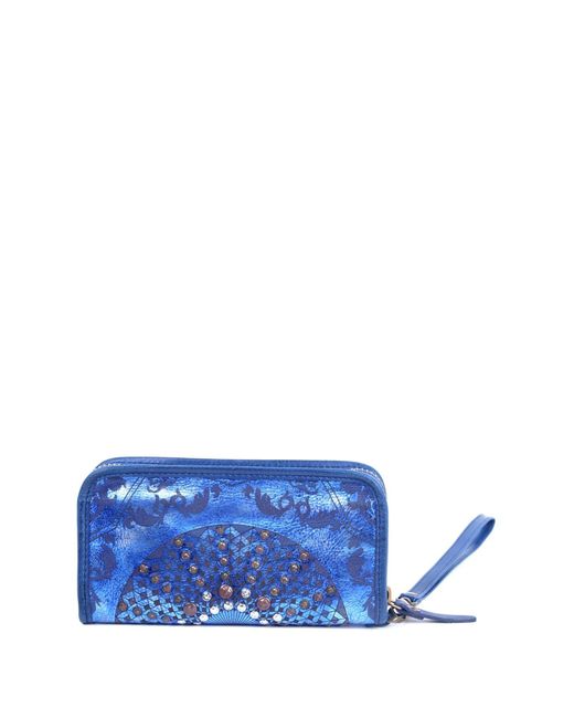 Old Trend Blue Mola Leather Clutch