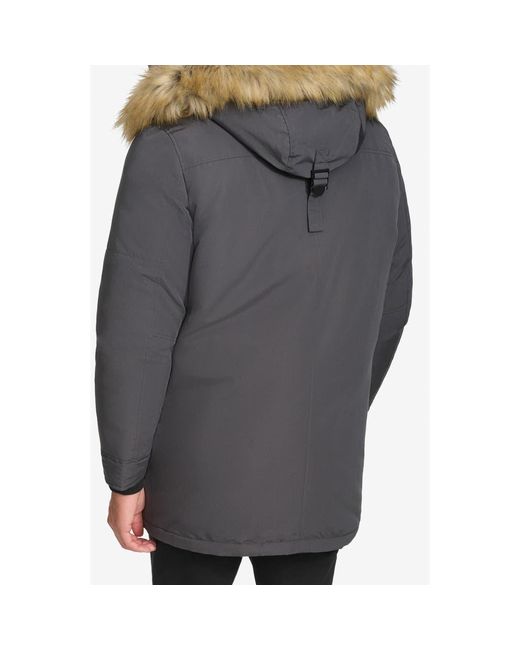 Calvin klein bomber jacket with faux fur hood discount