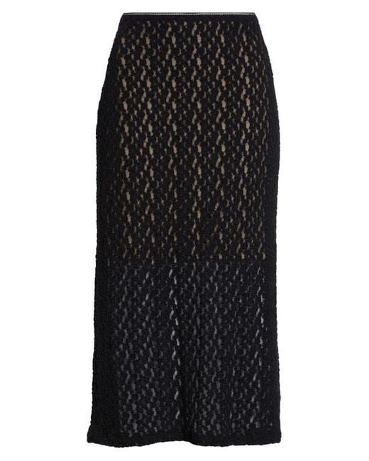 Vince Black Floral Lace Skirt