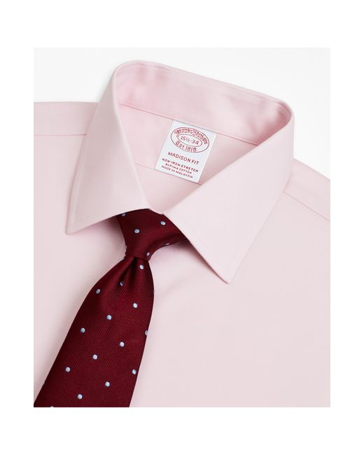 Brooks Brothers Pink Madison Fit Non-iron Stretch Dress Shirt for men