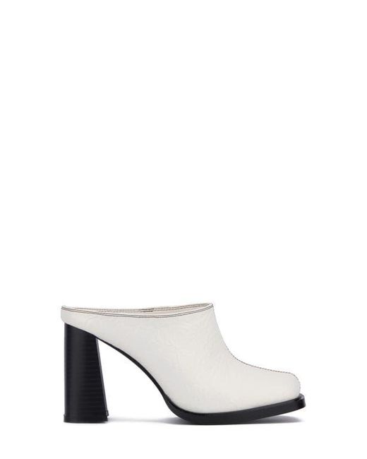 Olivia Miller White Square Toe Mule