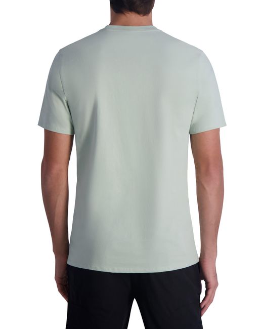 Karl Lagerfeld Gray Flocked Logo Cotton Graphic T-shirt for men