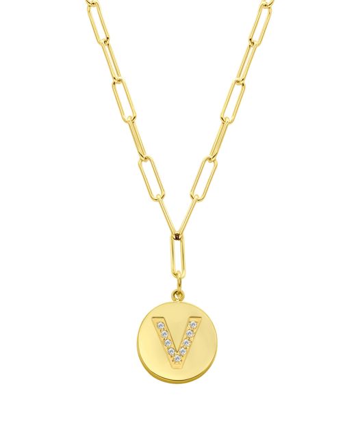 Adornia Metallic 14k Gold Plated Pavé Initial Pendant Necklace