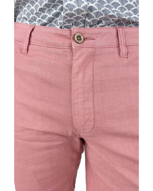 Tailor Vintage Pink 9" Slim Stretch Linen Blend Walk Shorts for men