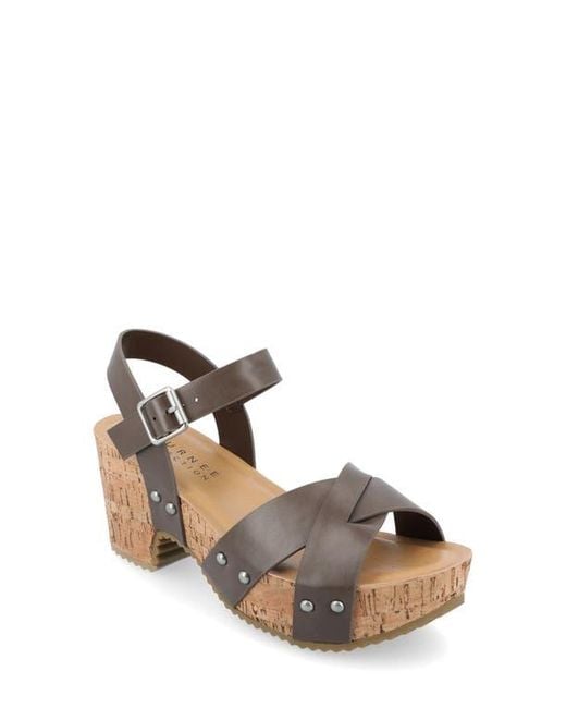 Journee Collection Brown Platform Sandal