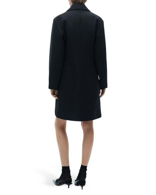 Mango Black Straight Cut Coat