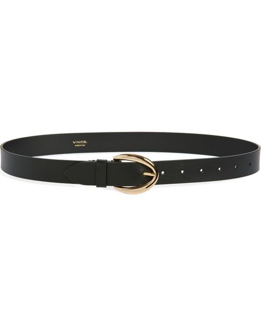 Vince Black Leather Belt