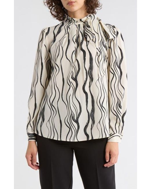 Adrianna Papell Multicolor Side Bow Neck Top