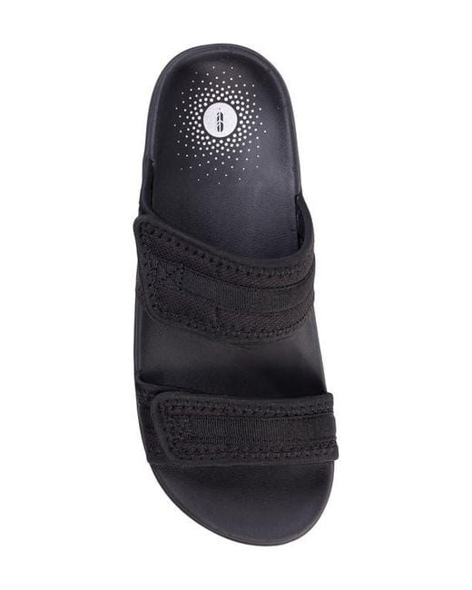 Revitalign Black Elevate Double Strap Slide Sandal