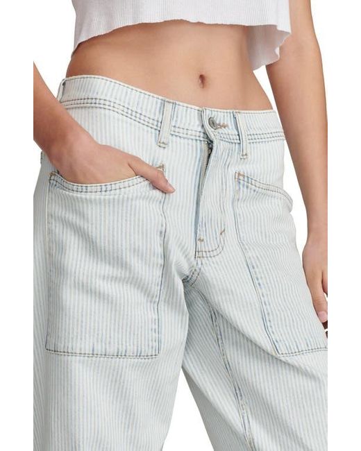 Lucky Brand Blue Stripe High Waist Wide Leg Jeans