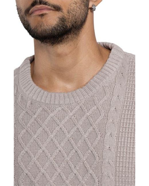 Xray Jeans Gray Mixed Knit Crewneck Pullover Sweater for men