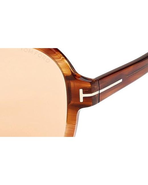 Tom Ford Natural Hanley 57mm Photochromic Butterfly Sunglasses