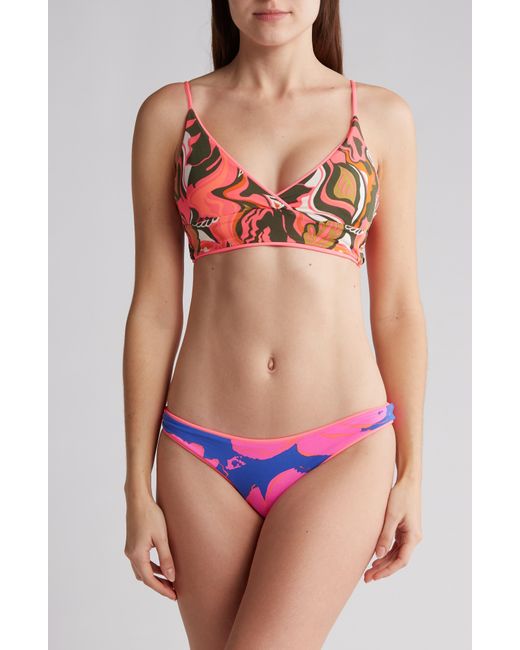 Maaji Pink Coral Lava Criss Cross Two-piece Swimsuit