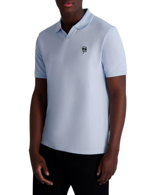 Karl Lagerfeld Blue Karl Head Johnny Collar Polo for men