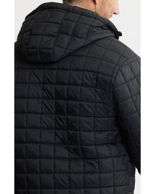 Jachs New York Black Hooded Quilted Puffer Jacket for men