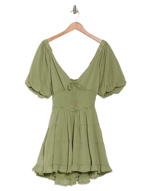 Free People Green Perfect Day A-line Minidress