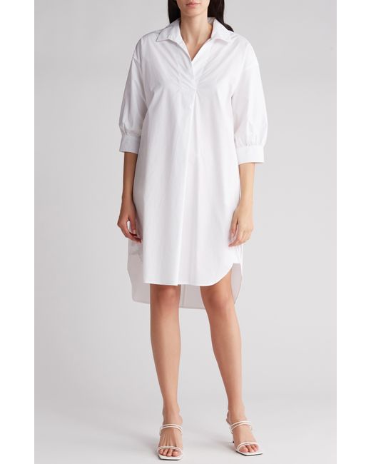Nordstrom White Oversize Cotton Poplin Shirtdress