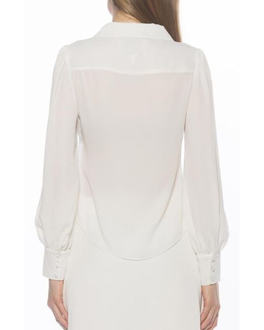 Alexia Admor White Rah Covered Button-Down Top