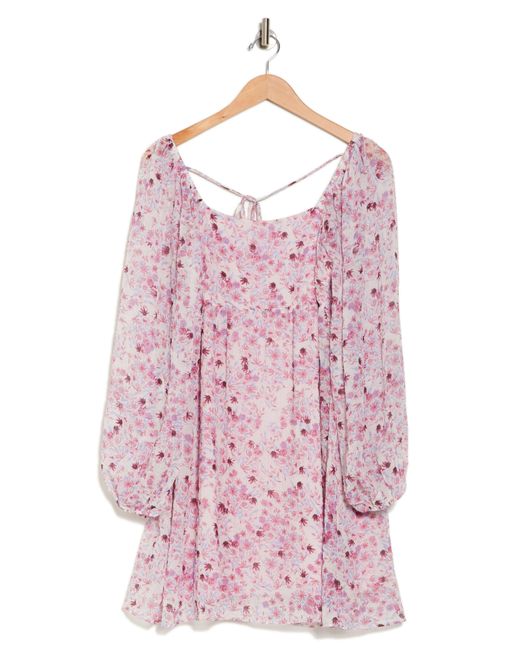 Lucy Paris Pink Maeve Floral Long Sleeve Dress