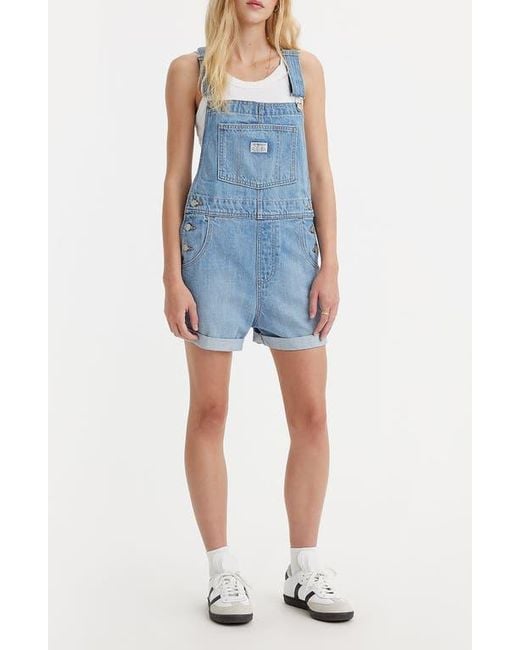Levi's Blue Cuffed Hem Denim Shortalls