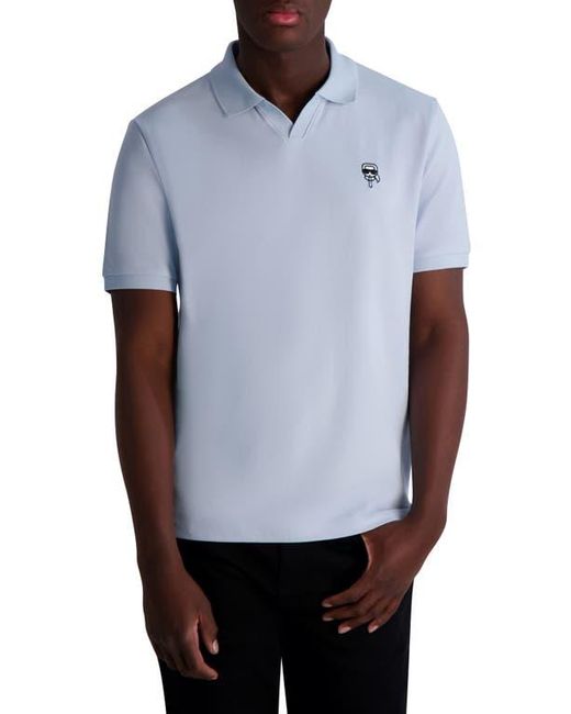 Karl Lagerfeld Blue Karl Head Johnny Collar Polo for men