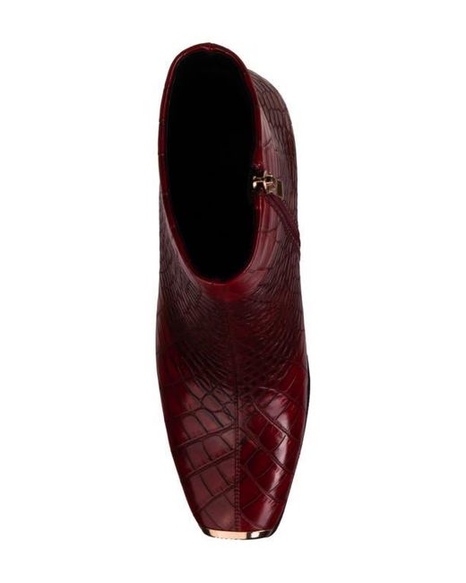 Ninety Union Red Lima Croc Embossed Boot