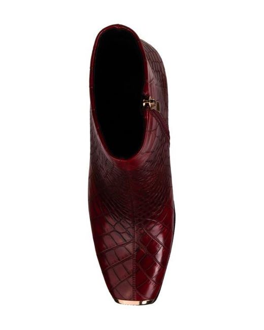 Ninety Union Red Lima Croc Embossed Boot