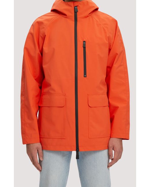 Noize Orange Oliver Water Resistant Hooded Jacket for men