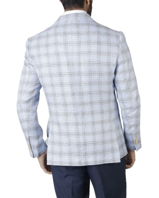 Tailorbyrd Blue Yarn Dyed Plaid Sport Coat for men