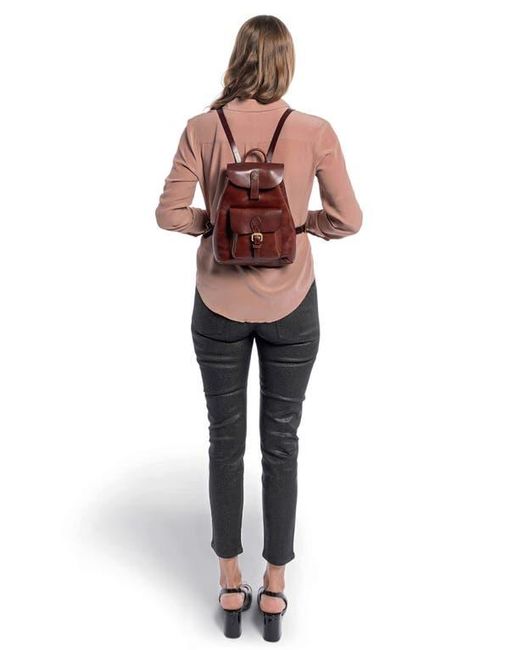 Old Trend Red Isla Small Leather Backpack