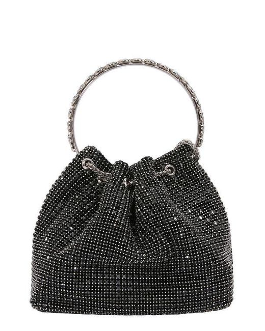 BERNESS Black Rhinestone Ring Handle Bag