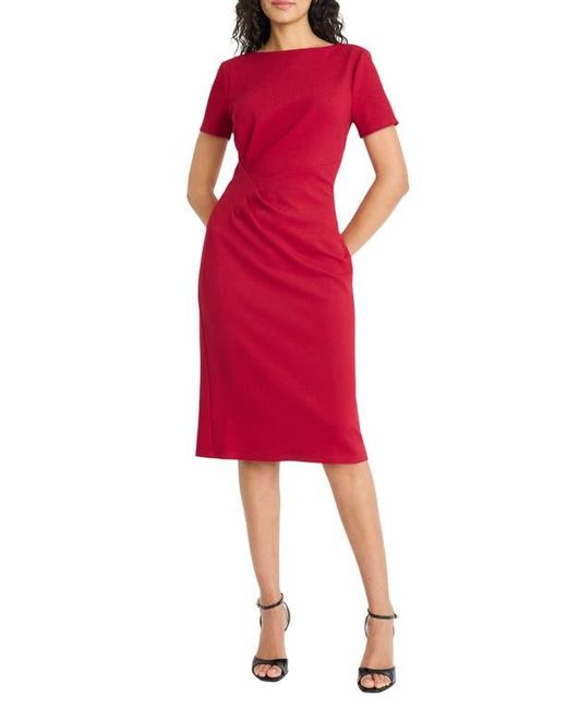 Maggy London Red Zigzag Knit Sheath Dress
