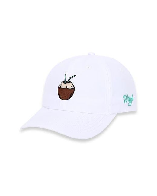 Waggle White Coco Twill Baseball Cap for men