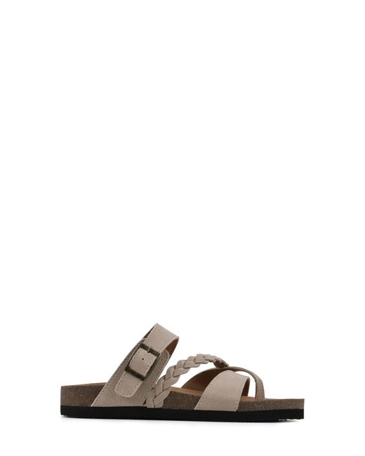 White Mountain Brown Hazy Leather Footbed Sandal